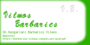 vilmos barbarics business card